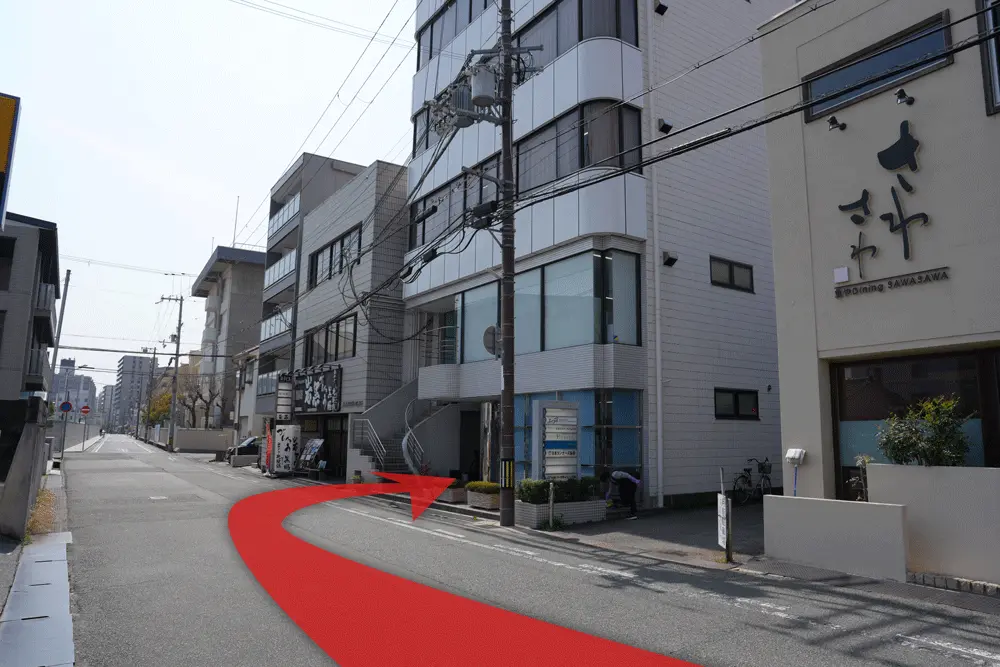 右手にミライノ姫路店が見える様子